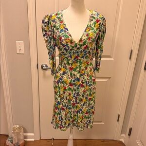 SALONI Multicolor Floral Long Sleeve Dress